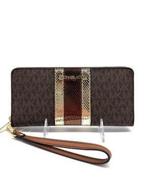 Michael Kors Large Continental Wallet Brown Signature Multi